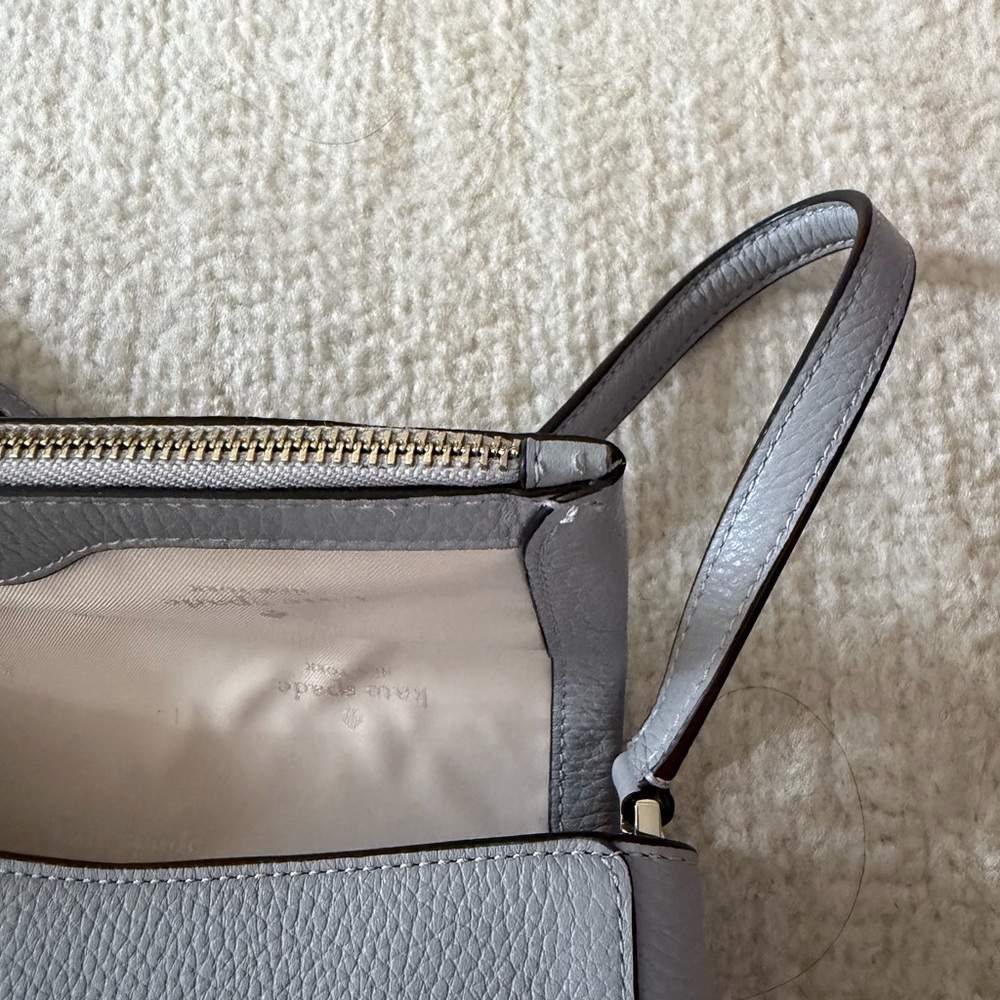 Kate Spade Grey Leila Pebbled Leather Crossbody Bag - Picture 7 of 8